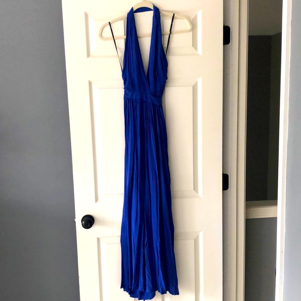 Lulus Blue Backless Wrap Dress
